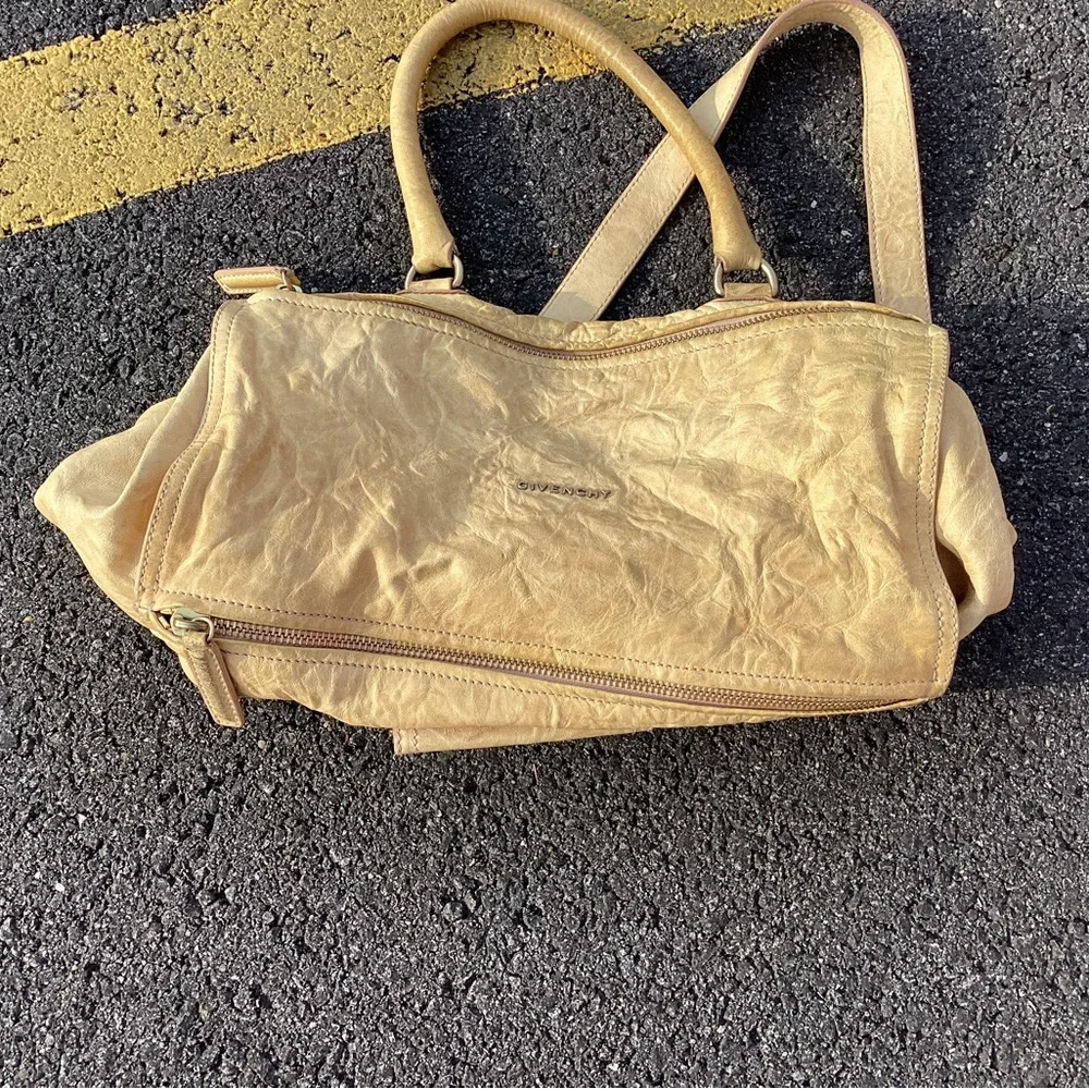 Givenchy Black and Tan Canvas Backpack with Leather Trim